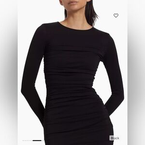 Alice + Olivia “Katherina Crew-neck Long-sleeve Gown”